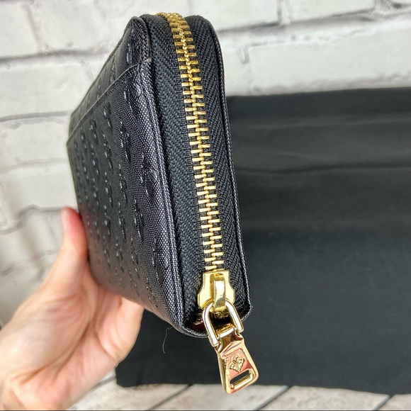 Patrick Cox fleur de lis black leather zippy zip around long wallet *new* - Picture 8 of 16